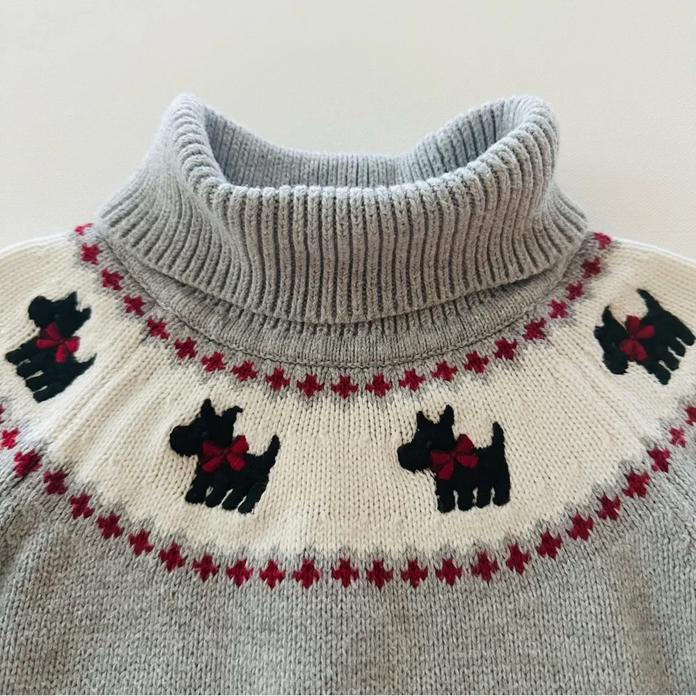Gymboree 5T Toddler Girl Sweater Dress Dog Holiday Christmas